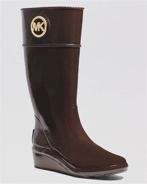 michael kors short rain boots|brown waterproof michael kors boots.